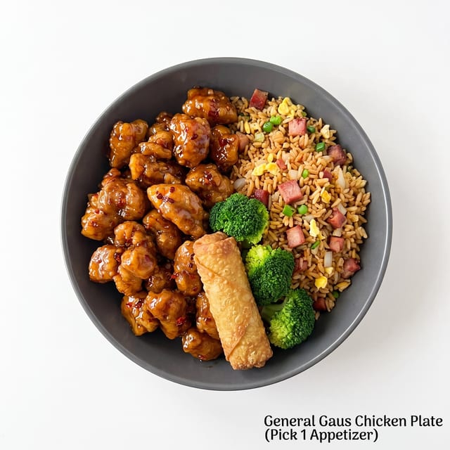General Gaus Chicken Plate (Pick 1 Appetizer).
