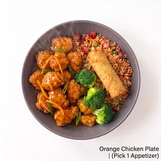 Orange Chicken Plate (Pick 1 Appetizer)