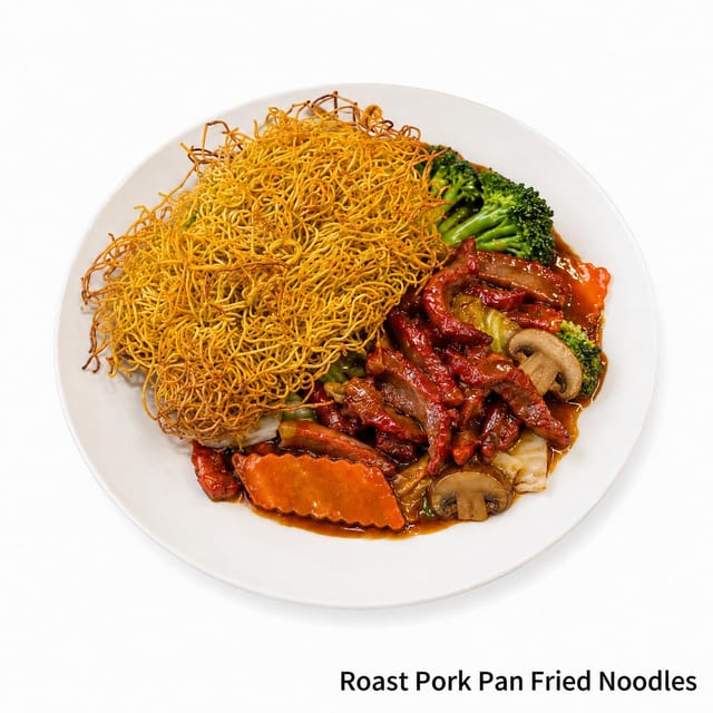 Roast Pork Pan Fried Noodles.