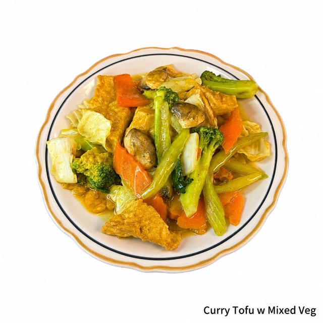 Curry Tofu with Mixed Veggies.