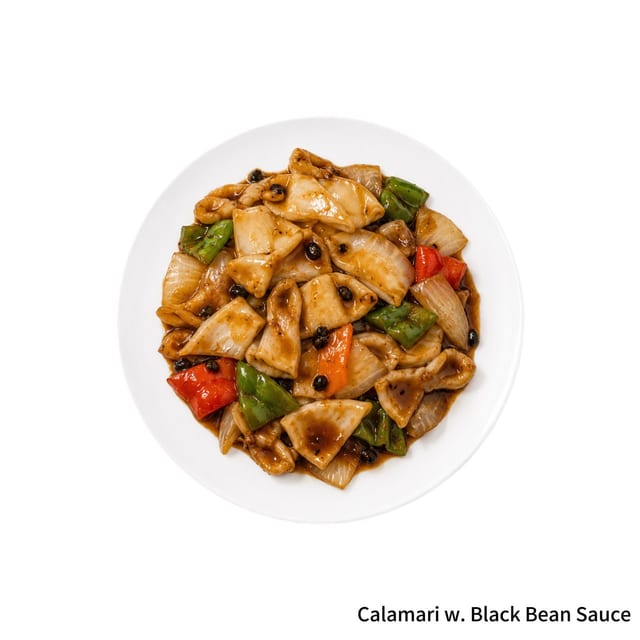 Calamari with Black Bean Sauce.