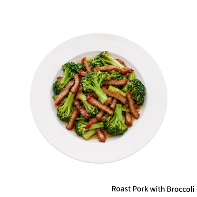 Roast Pork with Broccoli.
