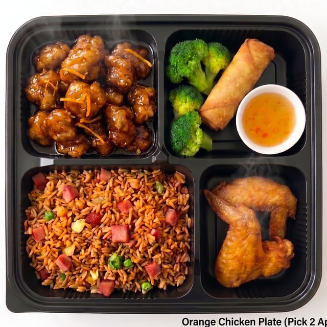 Orange Chicken Plate (Pick 2 Appetizer).