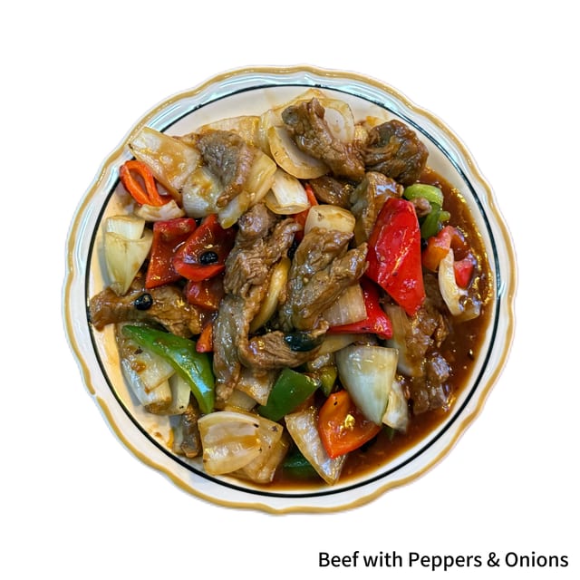 Beef with Peppers & Onions.