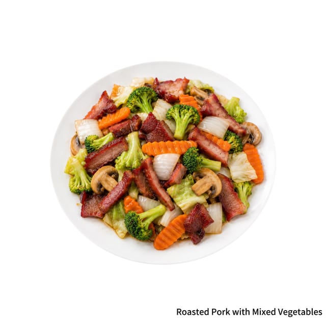 Roast Pork with Mixed Vegetables.