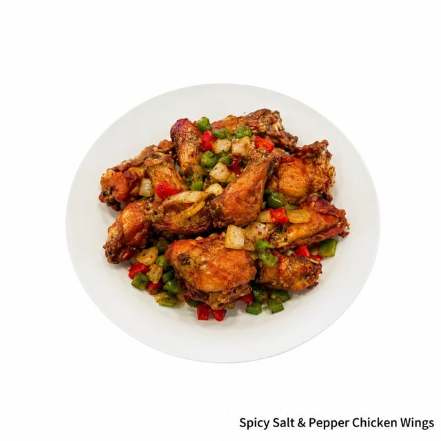 Spicy Salt & Pepper Chicken Wings.