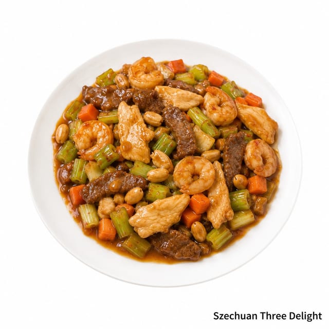 Szechuan Three Delight.