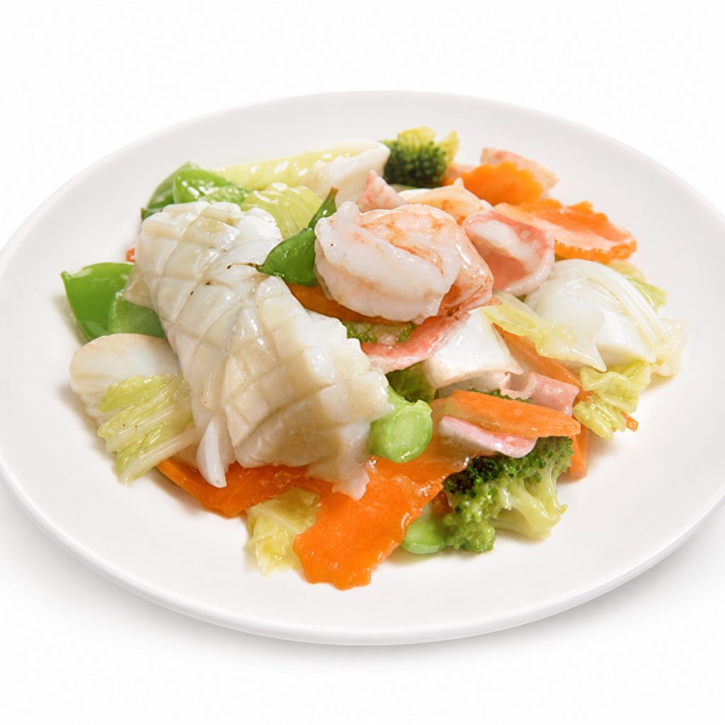 Calamari with Mixed Veggies.