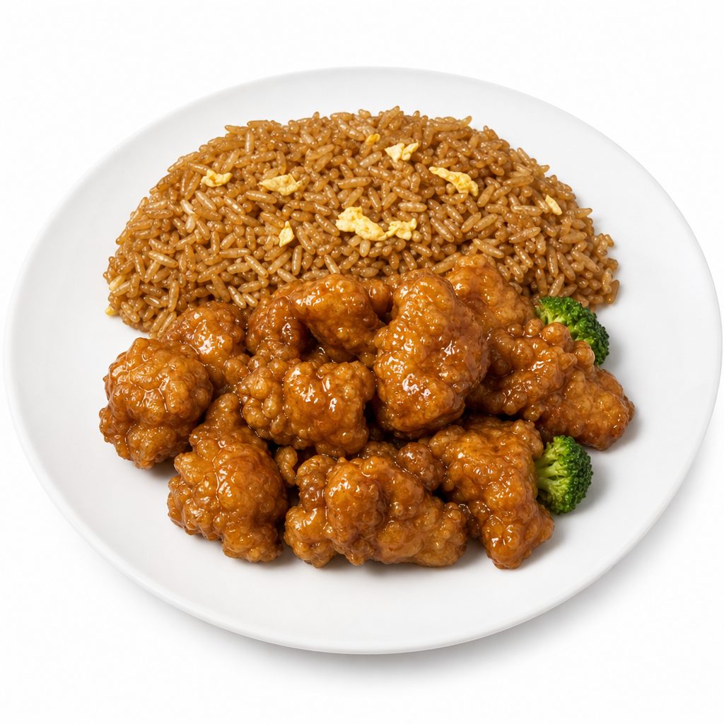 Orange Chicken Plate (Pick 1 Appetizer).