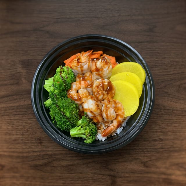 Jumbo Shrimp with Teriyaki Sauce Bowl.