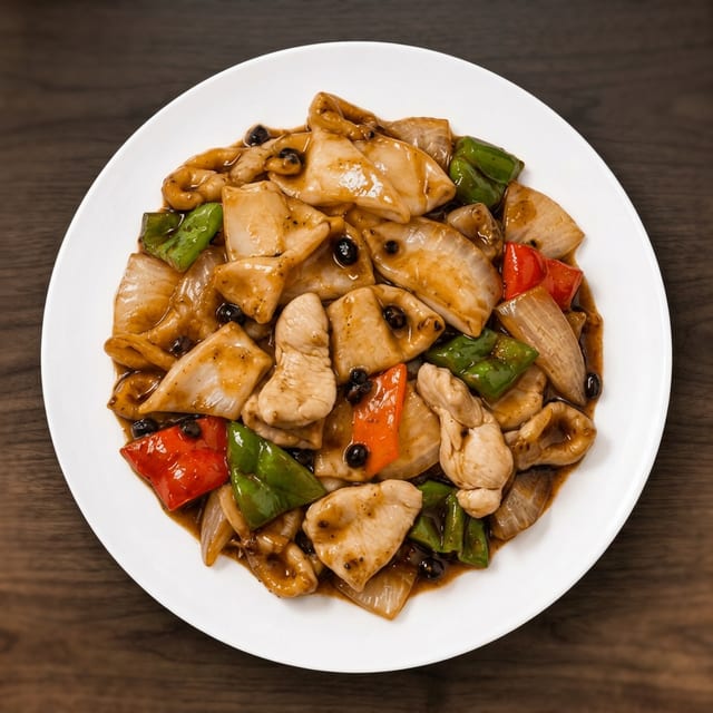 Chicken with Black Bean Sauce.