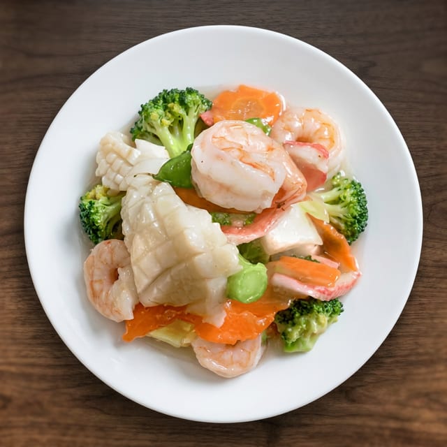 Scallop with Mixed Veggies.