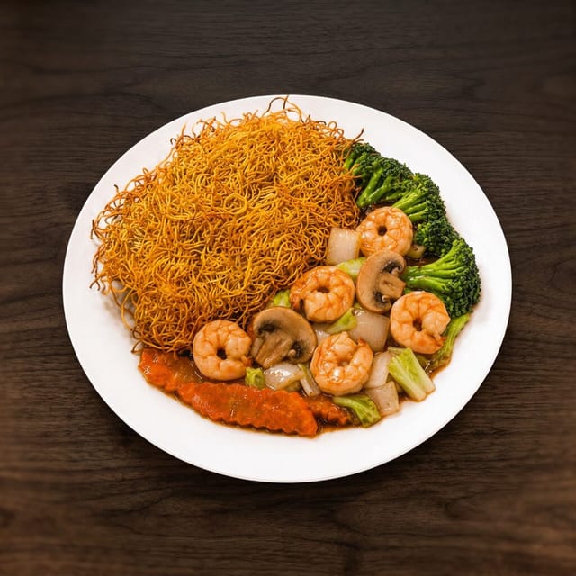 Shrimp Pan Fried Noodles.