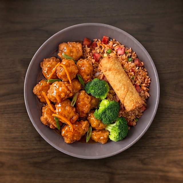 Orange Chicken Plate (Pick 1 Appetizer).