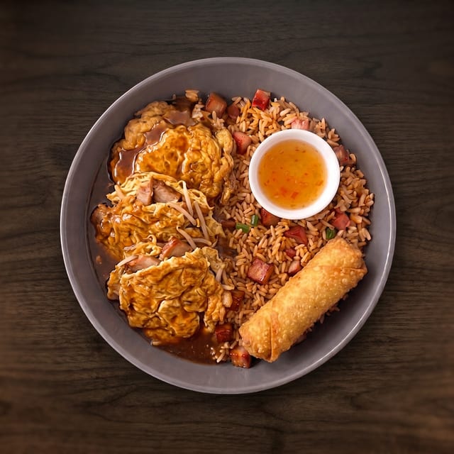 Pork Egg Foo Young Plate (Pick 1 Appetizer).