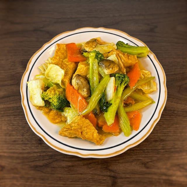 Curry Tofu with Mixed Veggies.