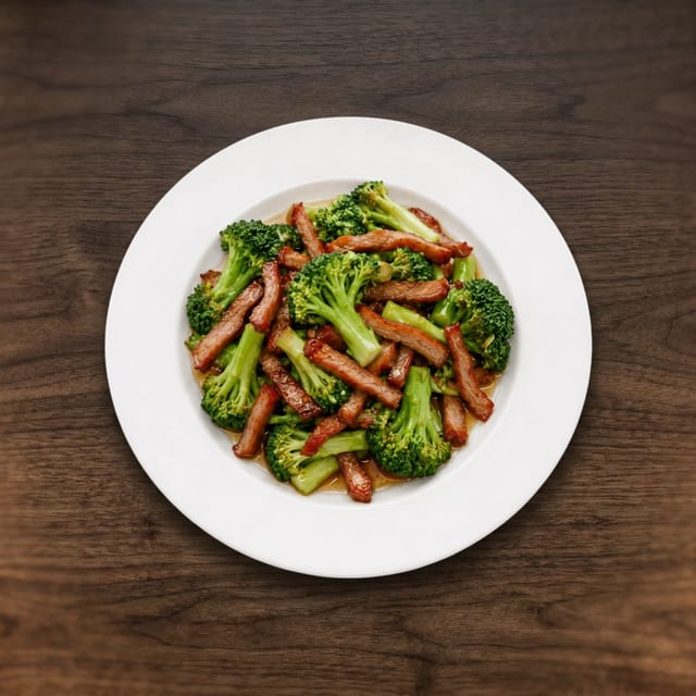 Roast Pork with Broccoli.