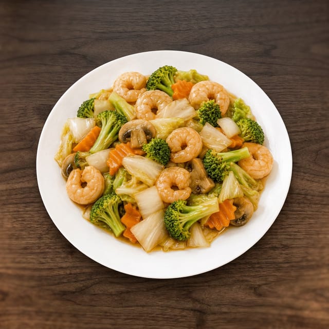 Shrimp with Mixed Vegetables.
