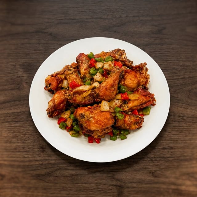 Spicy Salt & Pepper Chicken Wings.