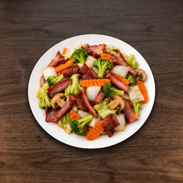 Roast Pork with Mixed Vegetables.